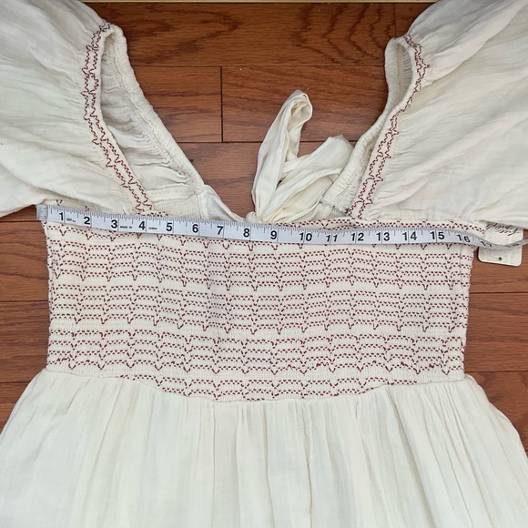 Free People Easy To Love Ivory Mini Dress Size Large NWT - Picture 15 of 16